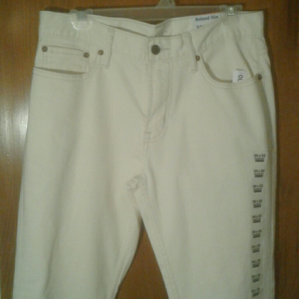 Cream Relaxed Slim Jeans